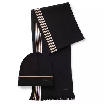 Шарф BOSS Scarf Enzo, черный