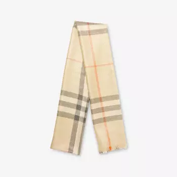 Шарф Burberry Check Metallic, желтый