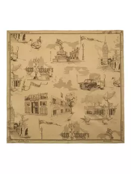 Шарф Burberry London Landmarks, нейтральный