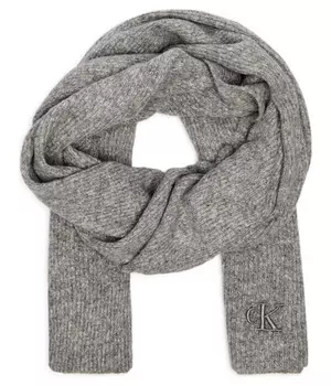 Шарф Calvin Klein Jeans вязаный с добавлением шерсти, серый