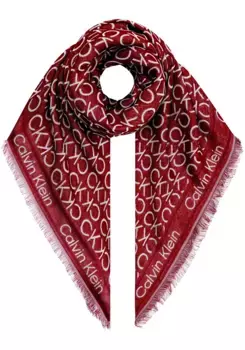 Шарф Calvin Klein "MONO LOGO PATCH CAP" с монограммой, белый