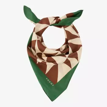 Шарф carre с графичным принтом Soeur, цвет marron/vert