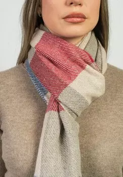 Шарф CHECKED Dalle Piane Cashmere, красный