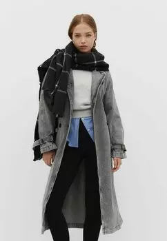 Шарф Checked Stradivarius, черный