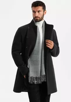 Шарф CHECKED WITH TASSELS Ombre, черный