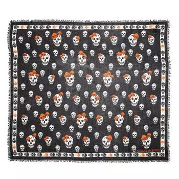 Шарф classic mushroom scarf Alexander Mcqueen, черный