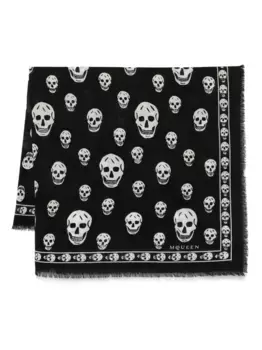 Шарф Classic Skull Alexander McQueen, черный