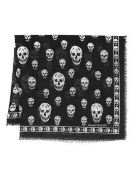Шарф Classic Skull Alexander McQueen, черный