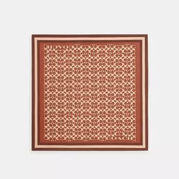 Шарф Coach Signature Print Silk Square Scarf, цвет Maple