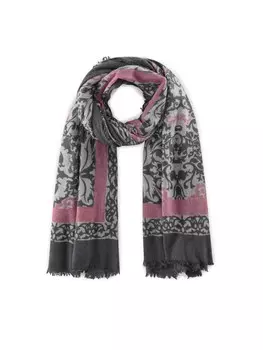 Шарф CODELLO, цвет Light grey/Dark grey