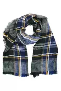 Шарф COLLEZIONE ALESSANDRO шерстяной "Karo", в полоску, производство Италия, синий