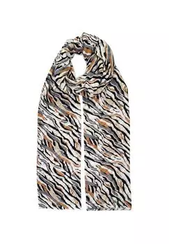 Шарф DORINA в красивом полосатом виде HARPA, цвет Beige Black One Size