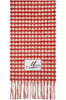 Шарф Double check Marni, красный