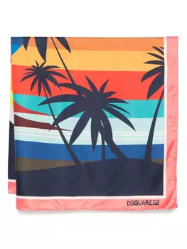 Шарф DSQUARED2 Habotai, синий