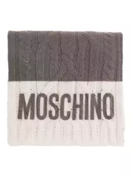 Шарф фактурной вязки Moschino, серый