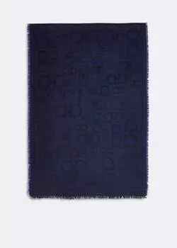 Шарф FERRAGAMO Gancini stole, синий