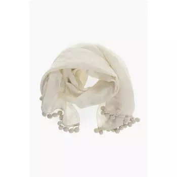 Шарф FUMANA из смесовой шерсти с вышивкой Max Mara, Beige