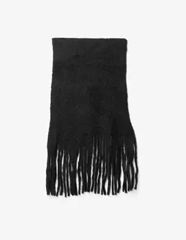 Шарф Gaten крючком 30х220 бахрома Rinascente Collection, черный