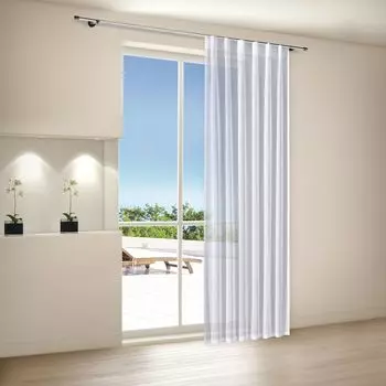 Шарф Gerster на волнистой ленте Ш = 140 x В = 245 смПрозрачный We Uni кремовый, белый