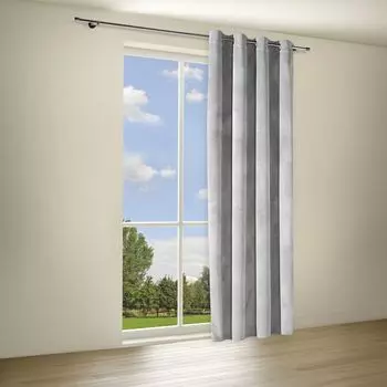 Шарф Gerster с люверсами из бархата Ш = 140 х В = 235 см Непрозрачный бархат однотонный светло-серый