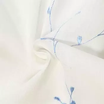 Шарф Gerster с рюшами и кулиской, 100% хлопок, сертификат GOTS Ш = 140 x В = 245 смПрозрачный We Floral туманно-синий