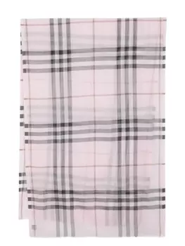 Шарф Giant Check из смесовой шерсти Burberry, розовый