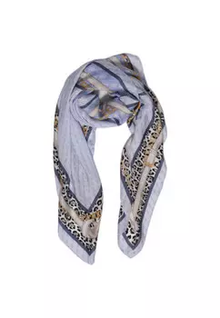 Шарф Guess с леопардовым принтом, светло-голубой