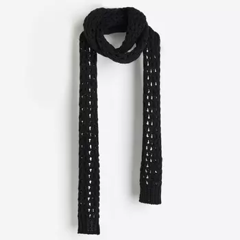 Шарф H&M Narrow Hole-knit, черный