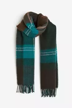 Шарф H&M Patterned, бирюзовый/коричневый