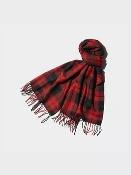 Шарф heattech с рисунком Uniqlo, красный