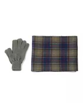Шарф и перчатка Barbour, зеленый
