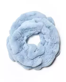Шарф Infinity и варежки из меха рекса небесно-голубого цвета Maximilian, светло-голубой