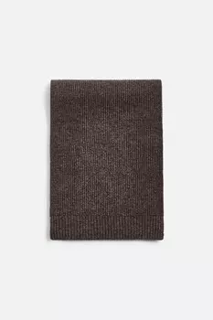 Шарф из 100% шерсти ZARA, коричневый