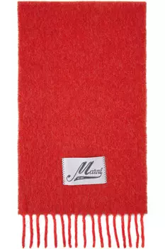 Шарф из альпаки Marni, красный