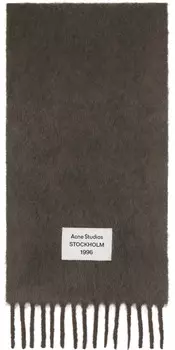 Шарф из альпаки с серой бахромой Acne Studios, серый