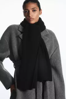 Шарф из чистого кашемира, черный