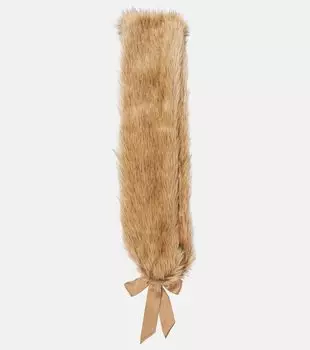 Шарф из искусственного меха с бантом Saint Laurent, Light Brown