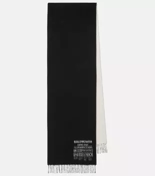Шарф из кашемира и шерсти Balenciaga, черный
