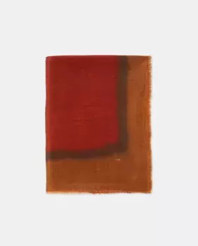 Шарф из льна и шелка в технике тай-дай Latouche, терракотовый