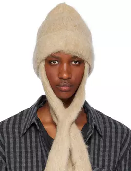 Шарф из мохера, шапка-бини OPEN YY