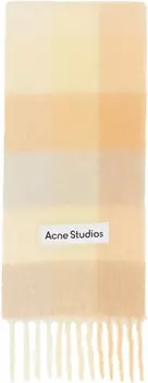 Шарф из мохера в желтую и оранжевую клетку Acne Studios