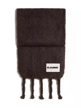 Шарф из мохеровой смеси JIL SANDER+, коричневый