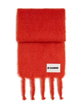 Шарф из мохеровой смеси JIL SANDER+, красный