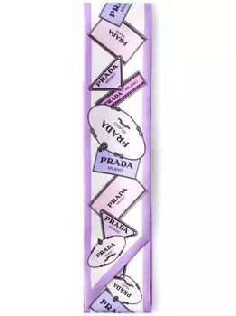 Шарф из набивного твила Prada, фиолетовый