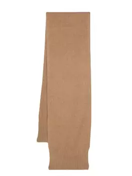 Шарф из натуральной шерсти с ребристым краем Paura, нейтральный цвет