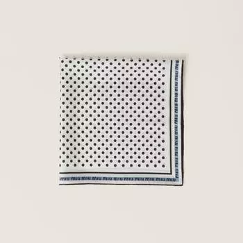 Шарф из саржи с принтом Miu Miu, мультиколор