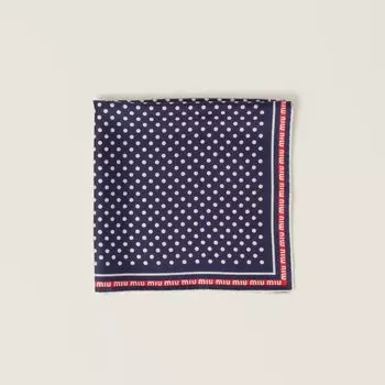 Шарф из саржи с принтом Miu Miu, мультиколор