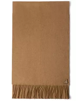 Шарф из шелка и кашемира с логотипом Prada, серый