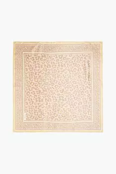 Шарф из шелкового твила с леопардовым принтом ZIMMERMANN, нейтральный