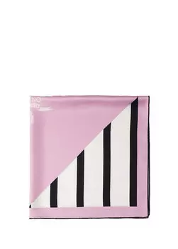 Шарф из шелкового твила с узором Prada, розовый